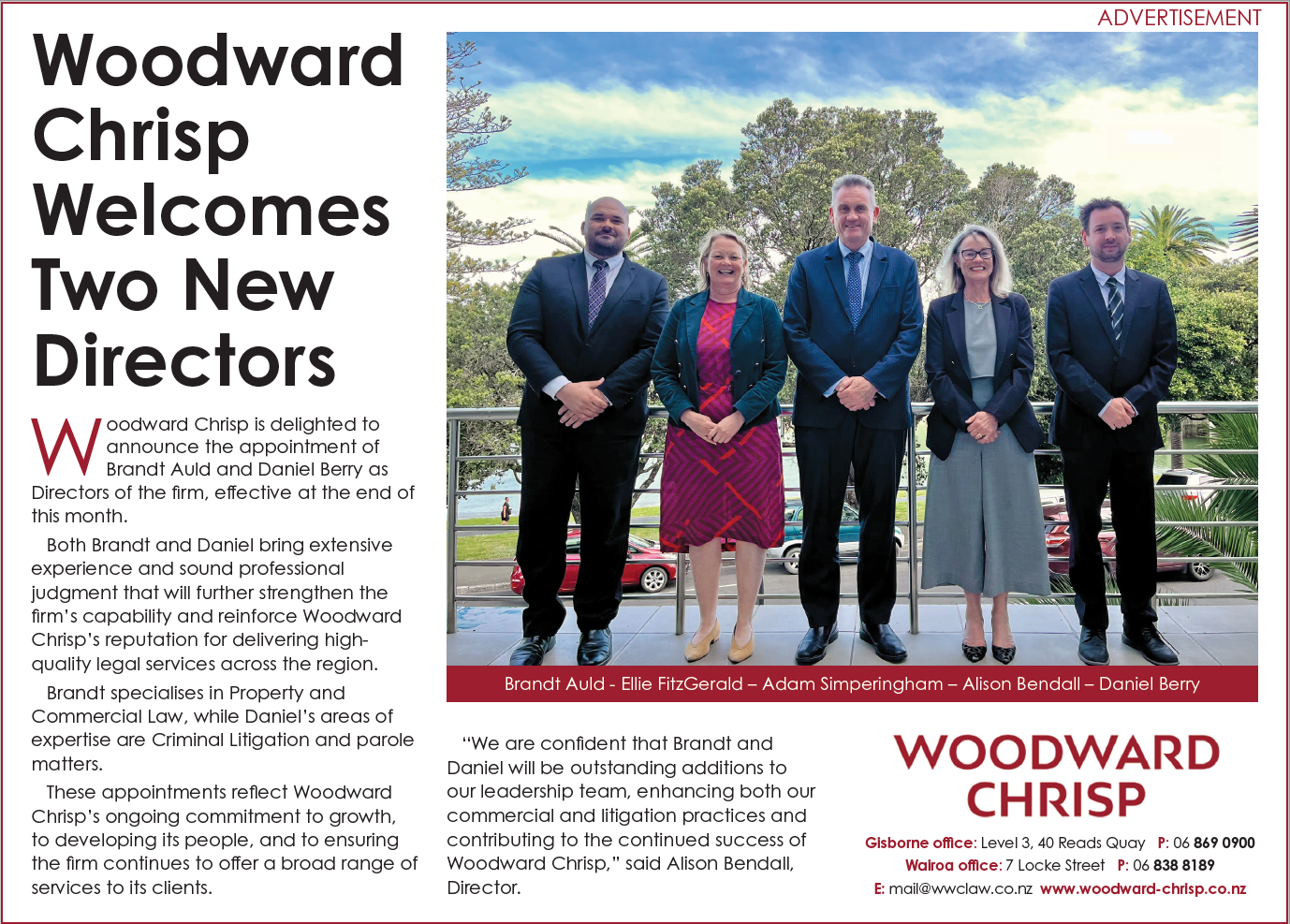 Woodward Chrisp Welcomes Two New Directors!